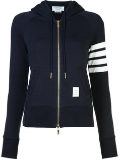 striped detail zipped hoodie Thom Browne