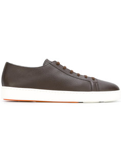 grained lace up trainers  Santoni