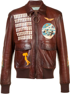 missiles print biker jacket  Off-White