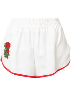 embroidered rose shorts  Off-White