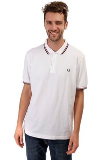 Поло Fred Perry Slim Fit Twin Tipped White