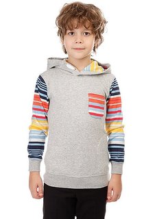 Толстовка классическая детская Quiksilver Swellhoodieboy Light Grey Heather