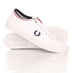 Кеды кроссовки низкие Fred Perry Kendrick Tipped Cuff Canvas Light White