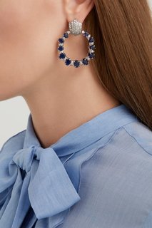 Серьги с цирконами Crystal Hoops Jewel Mania