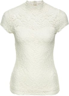 Кружевная футболка (нежно-розовый) Bonprix