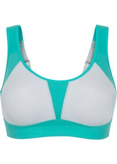 Спортивный бюстгальтер Level 3, чашка C (серый/зеленый) Bonprix