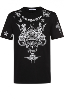 Хлопковая футболка с контрастным принтом Givenchy