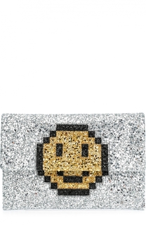 Клатч Pixel Smiley с глиттером Anya Hindmarch