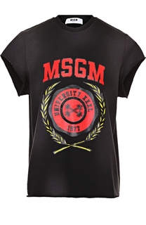 Топ свободного кроя без рукавов с контрастным принтом MSGM