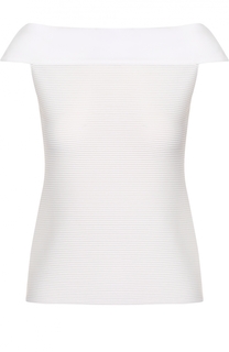 Облегающий топ фактурной вязки с открытыми плечами Giorgio Armani