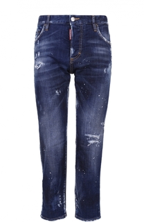 Укороченные джинсы с потертостями Dsquared2