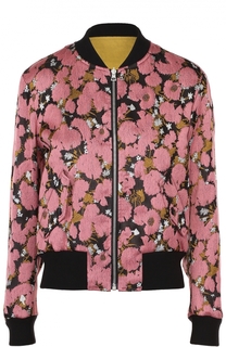 Укороченный бомбер на молнии с цветочным принтом Dries Van Noten