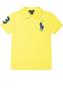 Поло из хлопка с логотипом бренда Polo Ralph Lauren