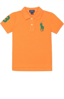 Поло из хлопка с логотипом бренда Polo Ralph Lauren