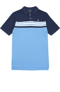 Поло из хлопка с логотипом бренда Polo Ralph Lauren