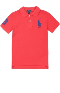 Поло из хлопка с логотипом бренда Polo Ralph Lauren