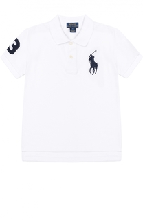 Поло из хлопка с логотипом бренда Polo Ralph Lauren