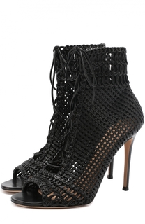 Плетеные босоножки Marnie из кожи на шпильке Gianvito Rossi