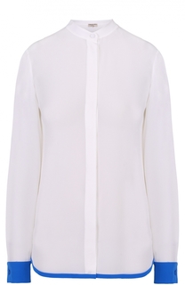 Шелковая блуза прямого кроя с контрастной отделкой Emilio Pucci