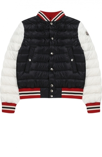 Пуховая куртка с контрастной отделкой Moncler Enfant