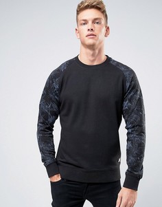 Свитшот с цветочным принтом на рукавах Jack &amp; Jones Originals - Черный