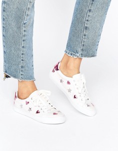 Кроссовки на шнуровке со звездами ASOS DEA - Белый