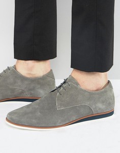 Серые замшевые туфли дерби на шнуровке ASOS - Серый