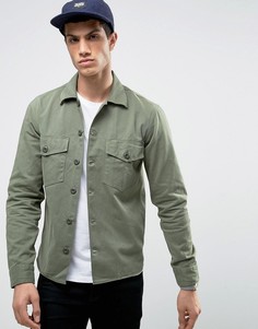 Рубашка навыпуск в стиле милитари с карманами на груди Jack &amp; Jones Vintage - Зеленый