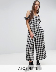 Комбинезон в клеточку с вырезами на плечах ASOS PETITE - Мульти