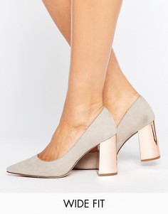New Look Wide Fit Pointed Court Heel - Серый