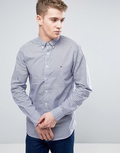 Рубашка классического кроя в клетку с воротником на пуговицах Tommy Hilfiger - Синий