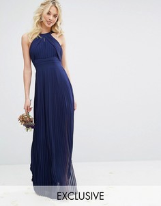 Плиссированное платье макси TFNC WEDDING - Темно-синий