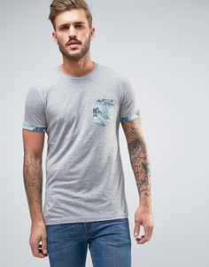 Футболка с цветочным принтом на кармане Jack &amp; Jones Originals - Серый
