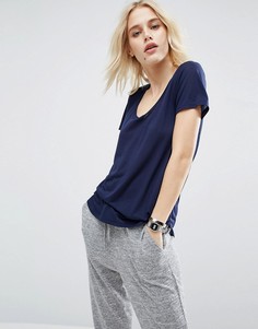 Футболка с глубоким вырезом ASOS - Темно-синий