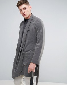 Махровый халат с логотипом ASOS - Серый