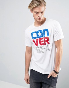 Белая футболка с большим логотипом Converse 10003902-A01 - Белый