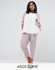 Укороченные креповые брюки-сигареты ASOS CURVE - Розовый