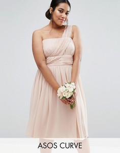 Платье на одно плечо ASOS CURVE WEDDING - Розовый