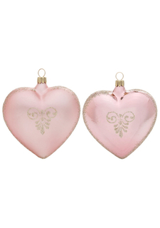 Елочное украшение "Сердце", 2 штуки