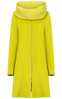 Полушерстяное пальто с трикотажным снудом Elema