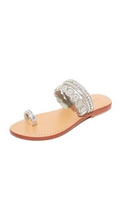 Серебристые сандалии с кольцом для большого пальца Mystique