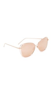 Зеркальные солнцезащитные очки «кошачий глаз» Linda Farrow Luxe