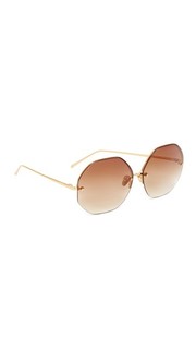 Солнцезащитные очки с геометрическими линзами Linda Farrow Luxe