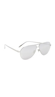 Зеркальные солнцезащитные очки-авиаторы Linda Farrow Luxe