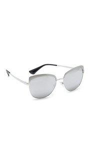 Солнцезащитные очки «кошачий глаз» с зеркальными линзами и пластинкой Prada