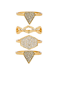 Pave shield ring set - Luv AJ