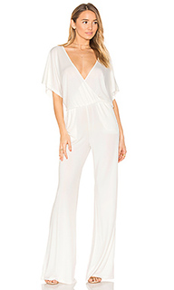 Black luxe jersey drape front jumpsuit - Bobi