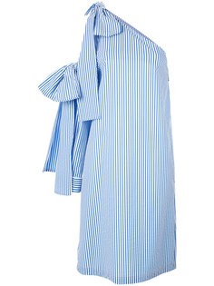полосатое платье на одно плечо MSGM