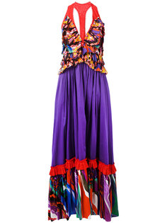платье с комбинированным принтом Roberto Cavalli
