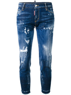 джинсы с потертой отделкой Dsquared2